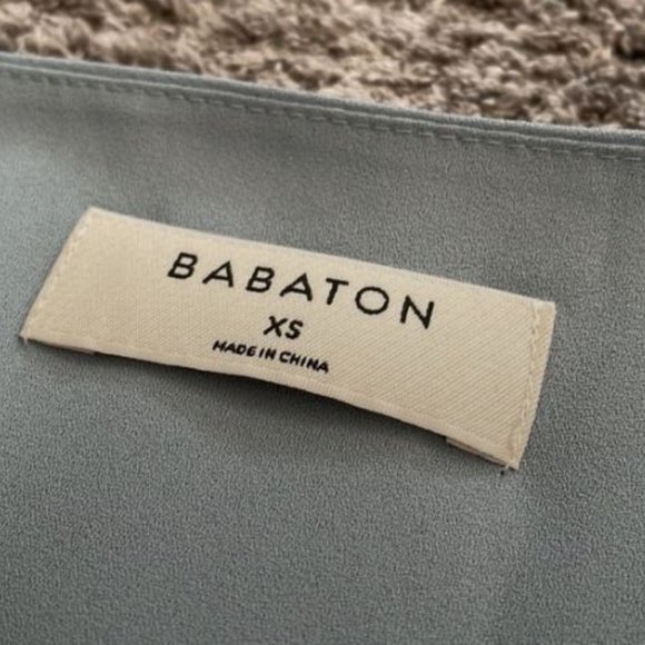 Aritzia Babaton Blue Murphy V Neck Long Sleeve Blouse XS - Excellent condition! - Picture 2 of 2